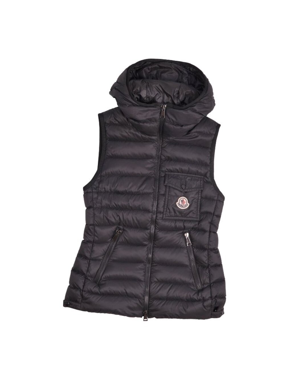 Moncler Vest Down Glyco Glico Hooded Zip Up Nylon Black 00